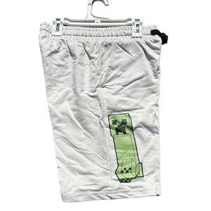 Minecraft Creeper Kids Shorts - White and Green